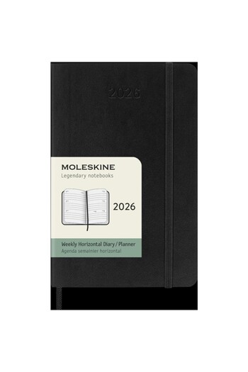 Moleskine 2026 12 Month Weekly Pocket Size Horizontal Soft Cover Agenda Black