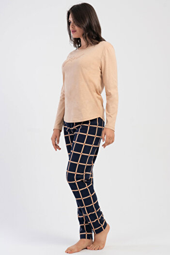 VİENETTA Cotton Women's Long Sleeve Pajama Set, 503155