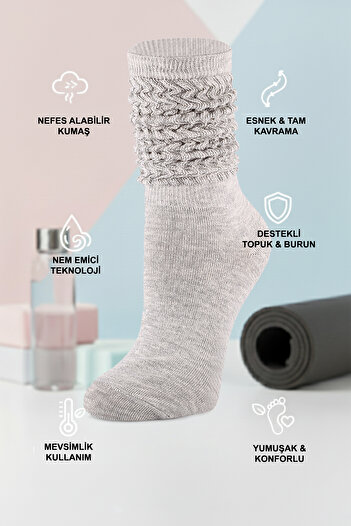 nettofit 4 Pairs Women's Seasonal Yoga Fitness Plates Sports and Aerobics Boot Socks