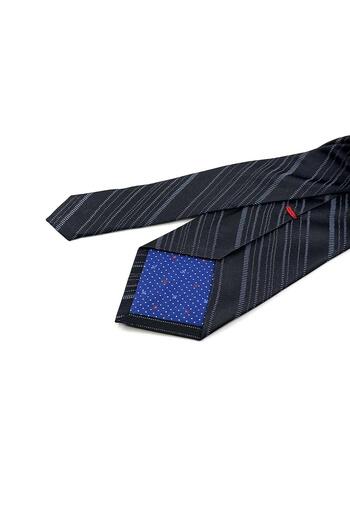 Kravatkolik Littleton Style Black Line Pattern Italian Silk Tie Necktie Ik1968