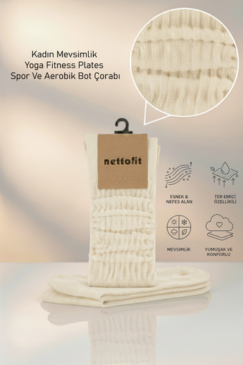 nettofit 4 ζευγάρια γυναικείες εποχιακές κάλτσες γιόγκα για γυμναστική και αερόμπικ