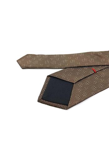 Kravatkolik Chobnam Style Coffee Self Pattern Italian Silk Tie Ik1970