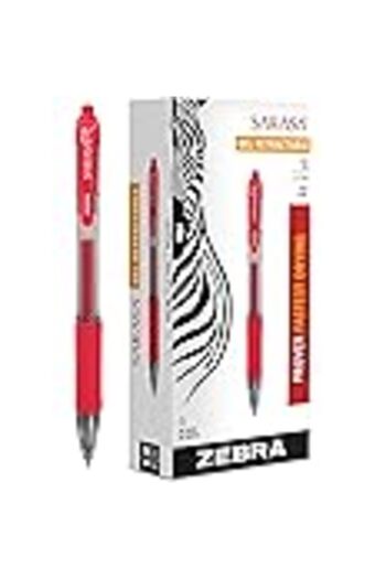 Zebra Pen Sarasa Retractable Gel Ink Pens, Medium Point, 0.7mm, Blue Ink, 12-Pack