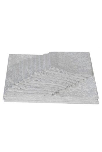 Tyana Accesorii Tablecloth set 160 x 280 with 12 napkins 40x40, Brocard, Tyana Accessories, Baroque white
