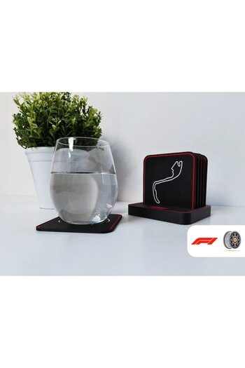 OEM Set Coasters Formula 1 – 6 Iconic Circuits + Included Stand