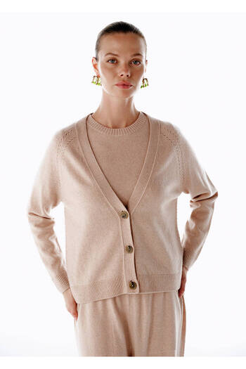 Knitss Cashmere Knitwear Cardigan Powder