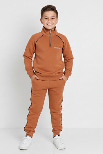 kinderos Boy's Zippered Thick Tracksuit Set