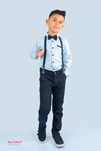 Terry Compleu elegant 4 piese, pantaloni și cămașă, 1-8 ani