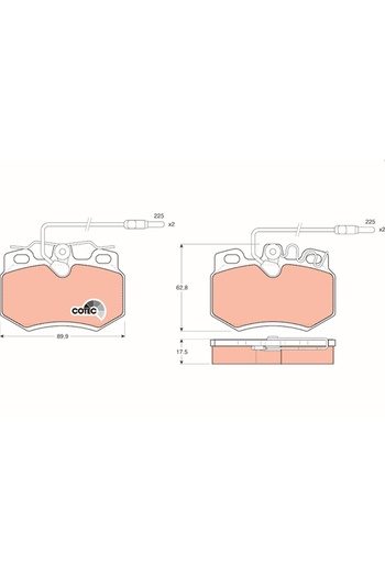 TRW Brake pad set, front, Citroen C6,