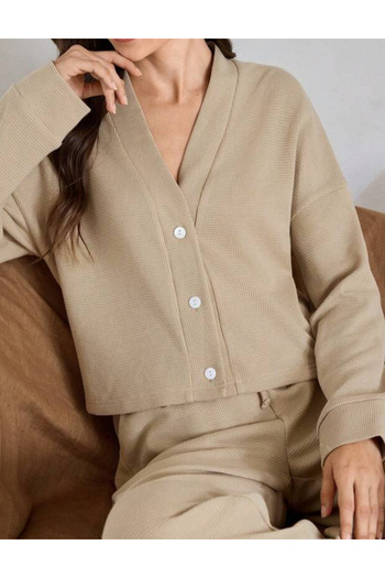 SHEIN button-down blouse, beige