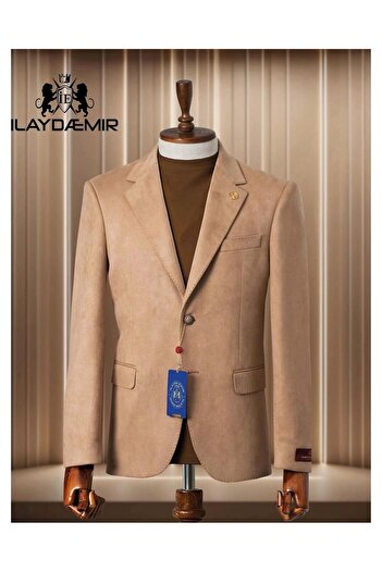 ilayda emir Brown Men's Blazer Suede Jacket