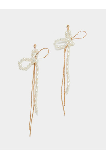 Styli Pearl Bow Dangle Earrings
