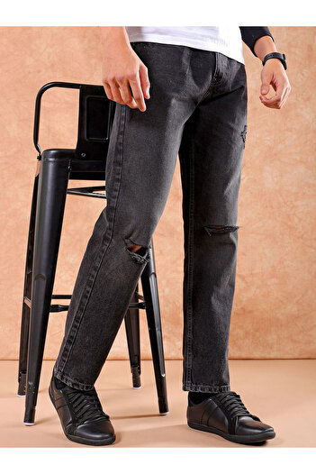 The Indian Garage Co By Styli Men Slash Knee Straight Fit Jeans
