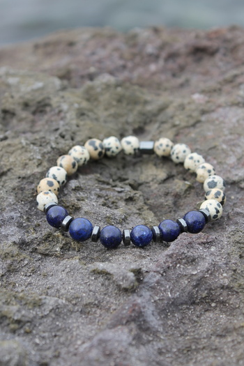 Esre Doğaltaş Takı Lapis Lazuli Natural Stone Anxiety Anxiety Men's Bracelet