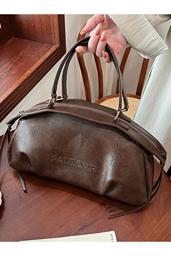 Take Two By Styli Solid Handbag with Zip Closure
