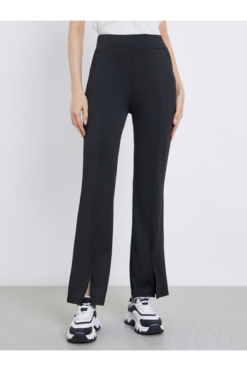 Take Two By Styli Black Plain Flared Leggings
