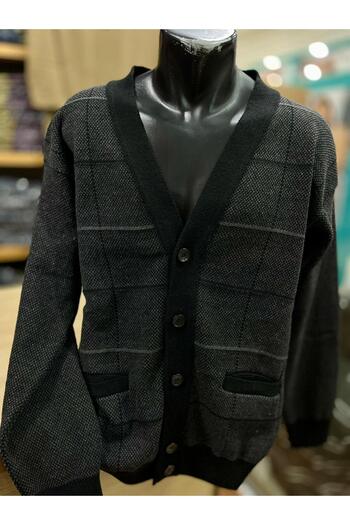 TCR Men's Knitwear Buttoned Pocketed Patterned Cardigan