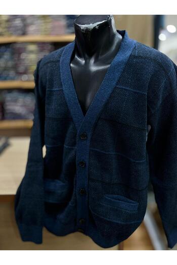 TCR Men's Knitwear Buttoned Pocketed Patterned Cardigan
