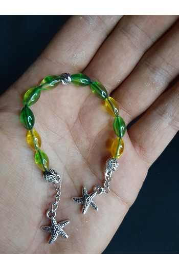 MRYart Powder Amber Zaza Prayer Beads Green Yellow Color
