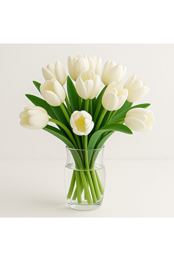 OGWANTO Wet Textured 8-Piece Artificial Tulip – Off-White