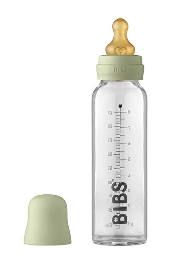 Bibs Baby Glass Feeding Bottle For 0M+, 225 ml - Sage