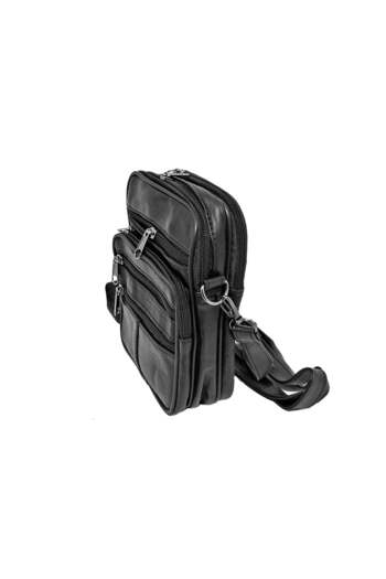 Magrot Hand and Shoulder Bag, Black Leather 18 x 14 cm
