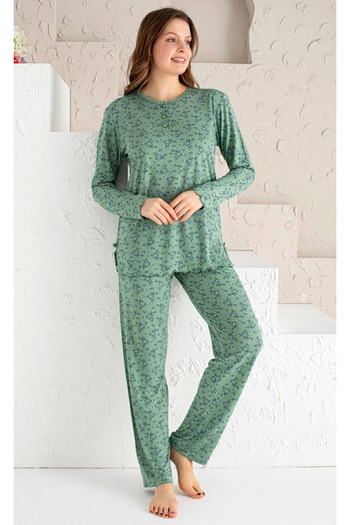 Star Fashion Women's long-sleeved pajamas, made of viscose, soft and comfortable material