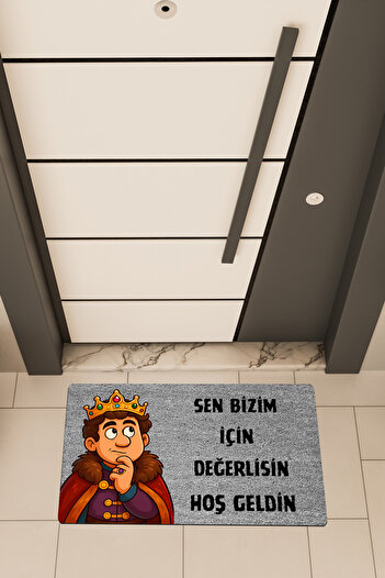 Dormot High Quality Digital Printing Gray, Prince, Cartoon You Are Important Themed Door Mat