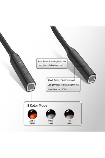 VIELLAN Neck Reading Light, VIELLAN, Adjustable Brightness, Memory Function, Flexible, Black