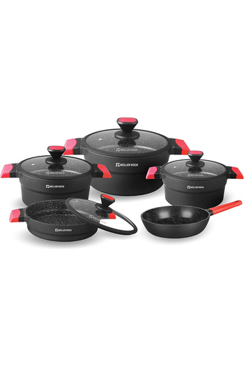 Muller Koch Die-Cast Aluminum Cookware Set 9 Pieces, Nonstick German Coating, MK-5011
