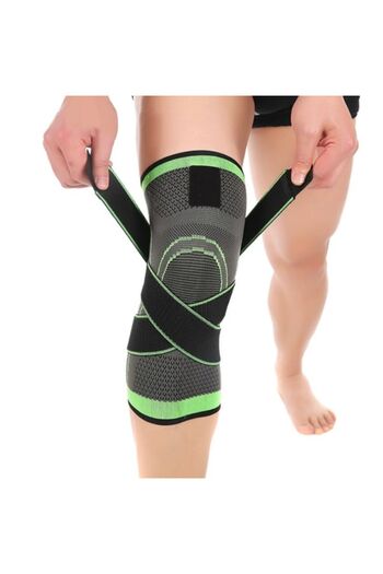 NEO Set 2 suporturi pentru genunchi - Design 3D, Textil și Nylon, Negru/Verde-XL