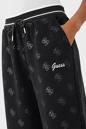 Guess Paulina Loose Fit Normal Bel Geniş Paça Fitilli Logolu Pantolon V5BB00K1902 PANTOLON V5B