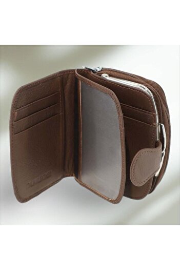 HASSION Women's Wallet 301, Leather, Brown