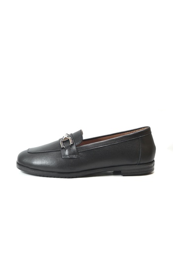 Beety 142.102 Genuine Leather Black Buckle Women's Ballerinas
