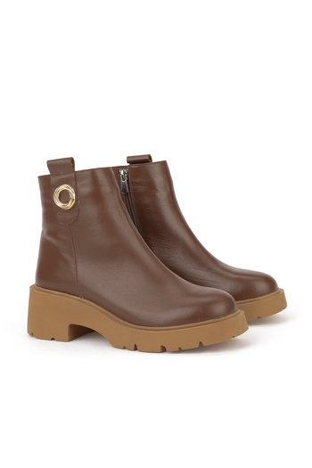 Ziya , Women's Genuine Leather Boots 1531030Z2593 Tan