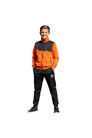 TOMMY LIFE Children's Orange Boys' Waiter Tracksuit Set Jacket/Jogger Tracksuit Set T11Eg-11068-024