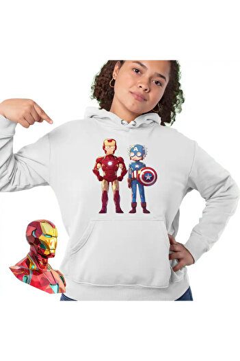 OEM Women's Hoodie Iron Man Rick and Morty Captain America