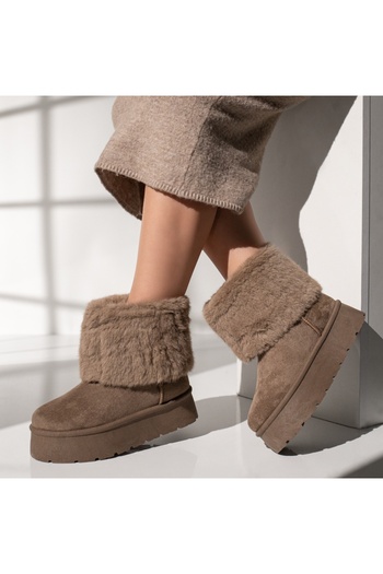 BMoD Women's khaki suede UG-style boots MOD12406