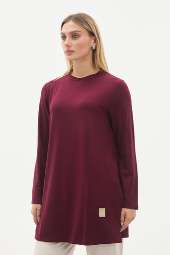 Linvey Crystal Crew Neck Embroidered Long Tunic