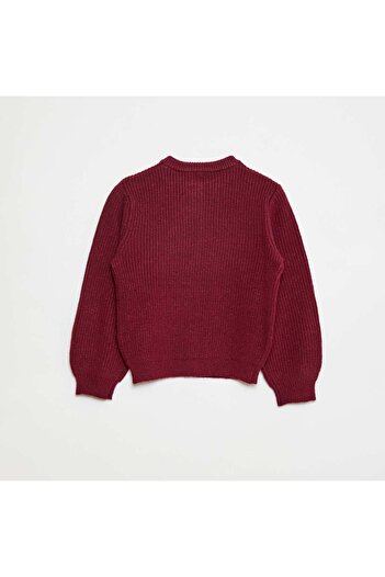 KIABI Chunky Knit Cardigan RED