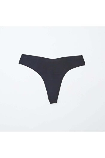 KIABI Pack of 2 pairs of seamless microfibre tanga briefs BLACK