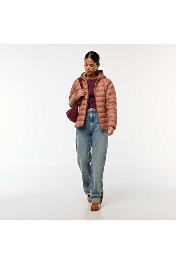 KIABI Lightweight Padded Jacket with Hood BROWN