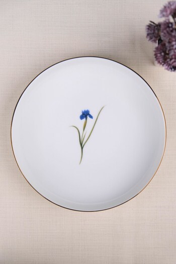 tabakevi Tabak Evi Porcelain Natura Iris Gold Gilded Deep Plate 18.50cm Set of 6