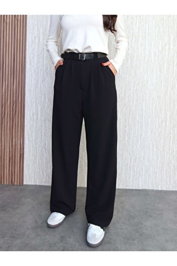 ESRAHELVACI Belted Pleated Detail Lycra Trousers