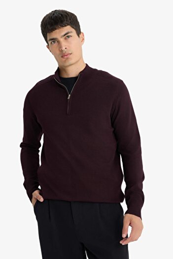 DeFacto Men's Sweater D0624Ax/Br34 Bordeaux
