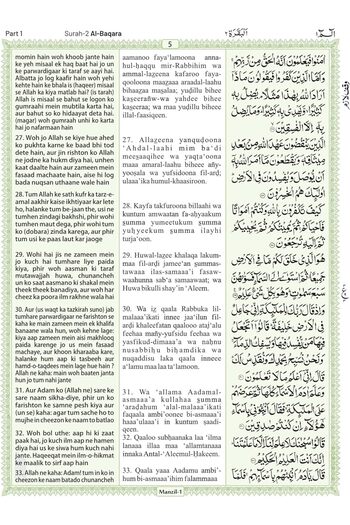 Generic The Holy Quran 3 in 1 with Translated Quran with Roman Urdu Script Translation by M. Taqi Usmani