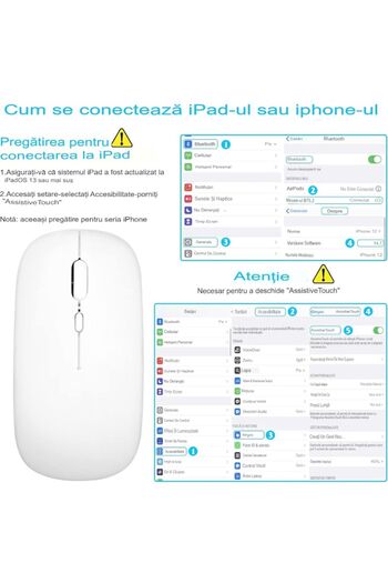 OEM Rechargeable Keyboard and Mouse Kit Unknown Items® Bluetooth - Pure White