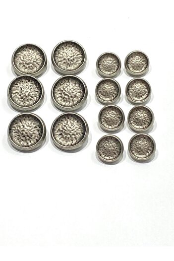 karantuhafiye Italian Trench Coat Button Set / Vintage Model / Silver
