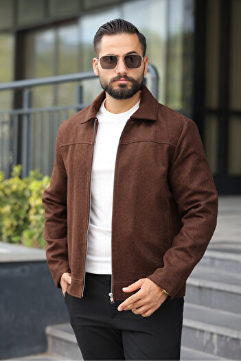 BYzıt Men's Oversize Short Cashmere Coat Jacket