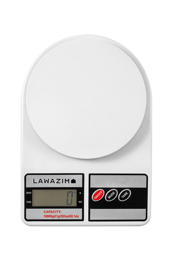 Lawazim Digital Kitchen Scale - White Electronic Food Scale with Tare for Cooking & Baking